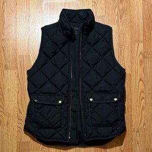 J. Crew Black Puffer Vest